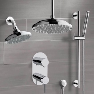 Shower Faucet Dual Shower Head Shower System with Handheld Remer DCS07